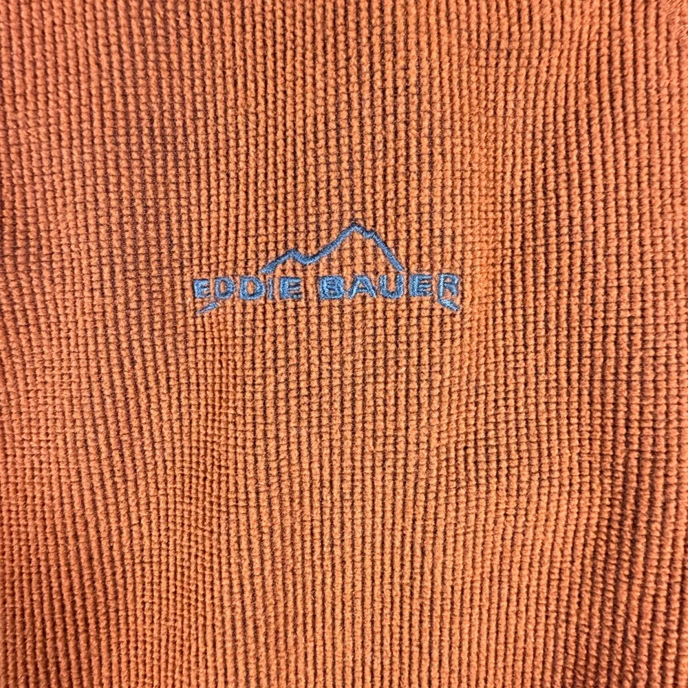 Eddie Bauer Men’s Rust Orange Ribbed Long Sleeve Shirt Size L